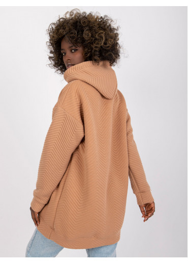 Hnedá predĺžená mikina