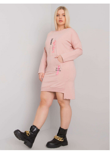 Tmavopúdrovo ružová tunika s potlačou