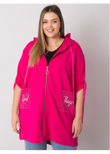 Fuchsiovo ružová mikina s kapucňou