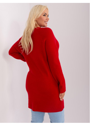 Červený predĺžený sveter