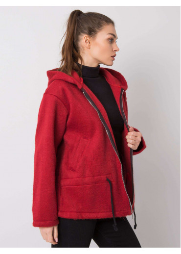 Bordovo červená mikina s kapucňou