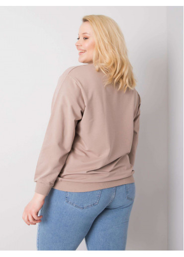 Béžovo hnedá bavlnená mikina