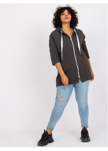 Khaki zelená mikina na zips