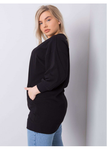 Čierne dámske predĺžené tričko