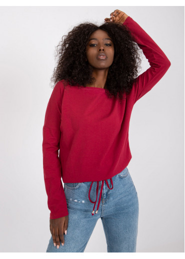 Bordovo červené tričko so šnúrkou