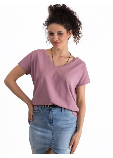 Tmavopúdrovo ružové basic tričko