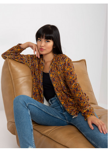 Karamelovo hnedá vzorovaná mikina