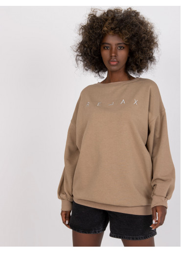 Béžovo hnedá basic mikina