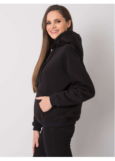 Čierna basic mikina s kapucňou