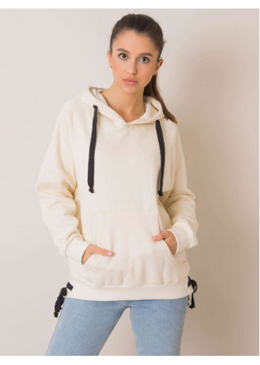 Smotanovo biela mikina s kapucňou