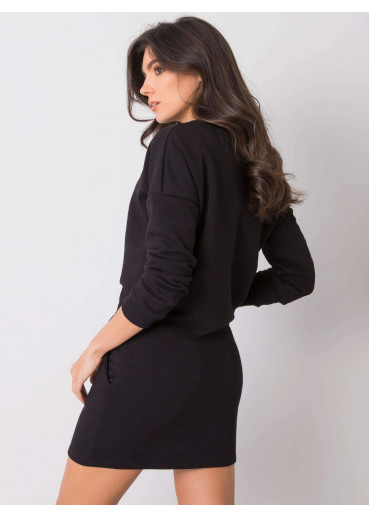 Čierna teplákova súprava so sukňou