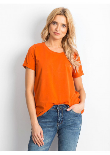 Karamelovo hnedé bavlnené tričko