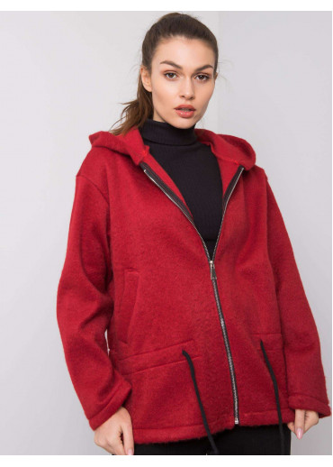 Bordovo červená mikina s kapucňou