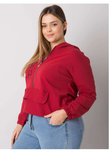 Bordovo červená mikina s kapucňou