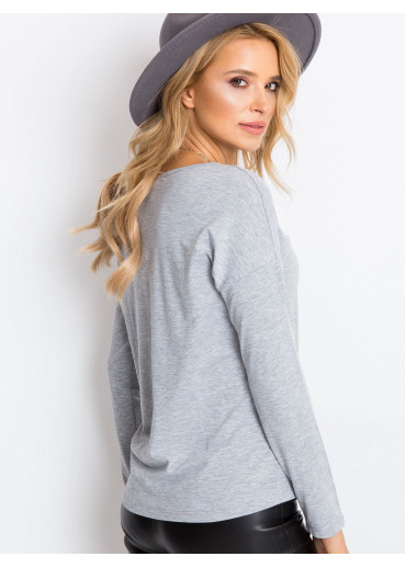 Sivé basic tričko s dlhým rukávom
