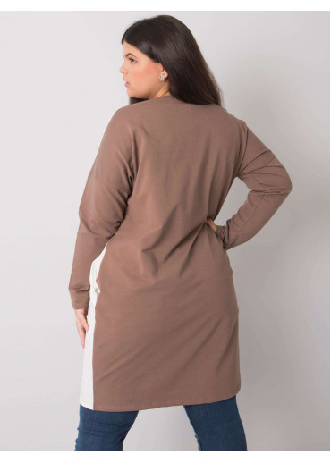 Hnedá mikinová tunika