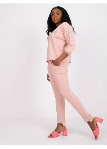 Tmavopúdrovo ružová tepláková súprava