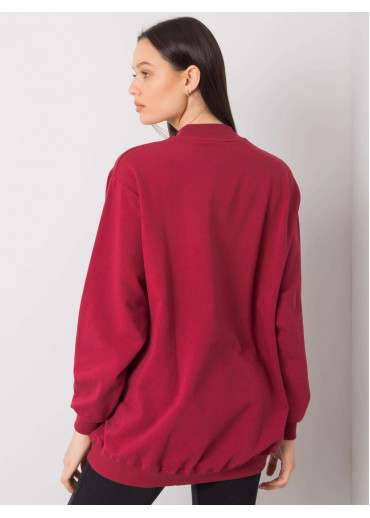 Bordovo červená mikina so stojačikovým golierom