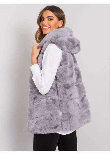 Sivá vesta s kapucňou