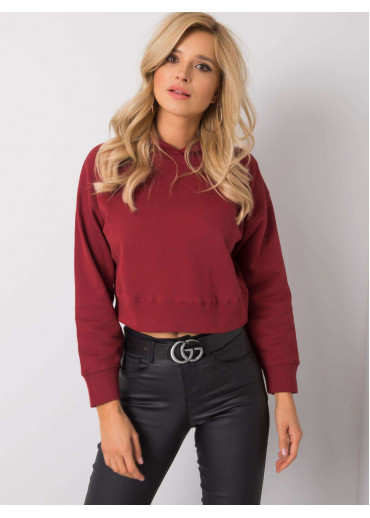Bordovo červená crop top mikina