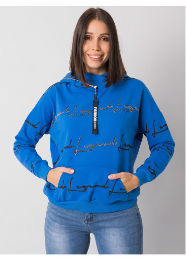 Modrá dámska mikina s kapucňou