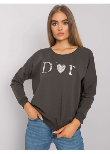 Khaki zelená mikina s nápisom