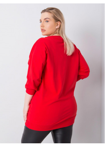 Červené dámske predĺžené tričko