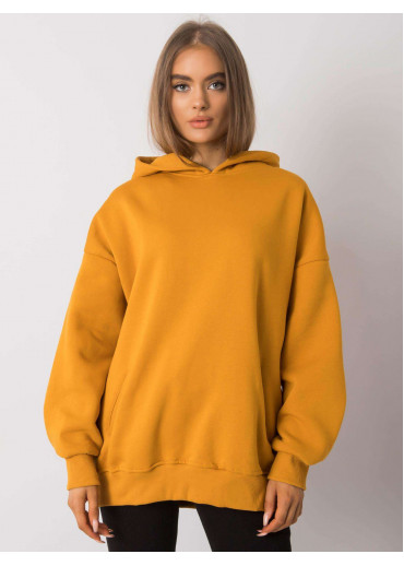 Žltá basic mikina s kapucňou