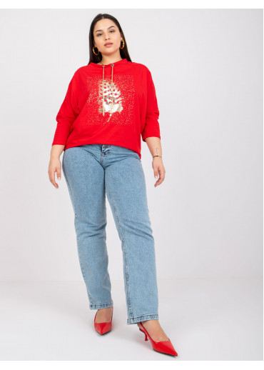 Červené tričko s 3/4 rukávom