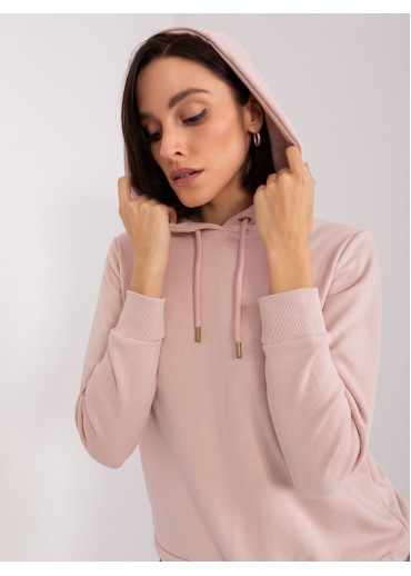Púdrovo ružová mikina s kapucňou