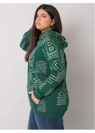 Tmavozelená mikina s kapucňou