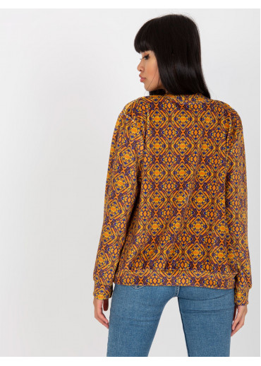 Karamelovo hnedá vzorovaná mikina