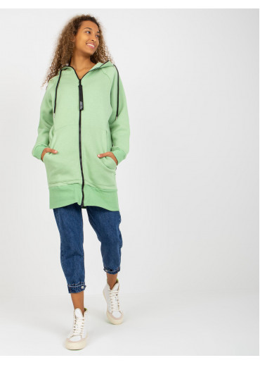 Zelená predĺžená mikina