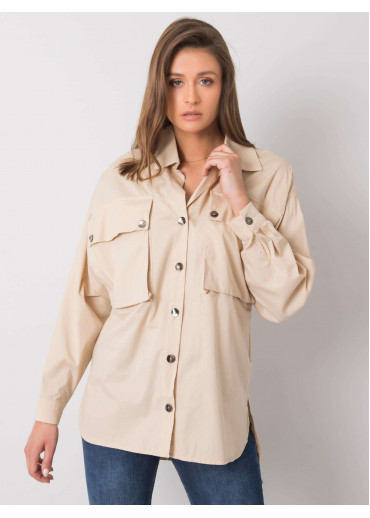 Béžovo hnedá asymetrická košeľa