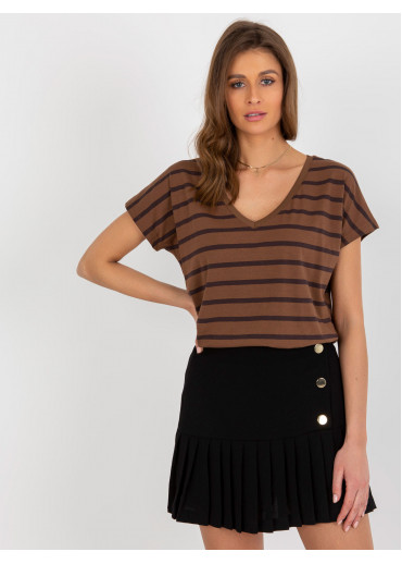 Hnedé pruhované tričko