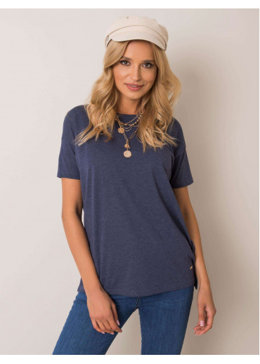 Tmavomodré bavlnené tričko