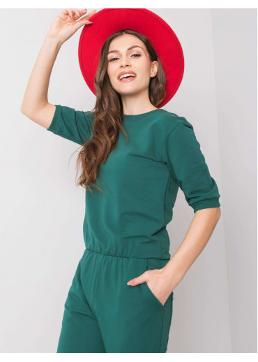 Tmavozelený teplákový overal