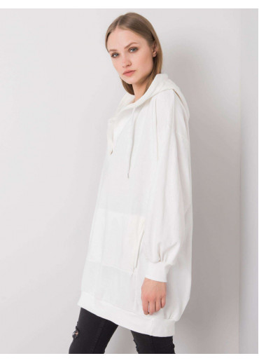 Biela predĺžená mikina