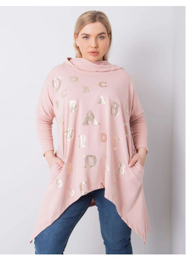 Tmavopúdrovo ružová tunika s kapucňou