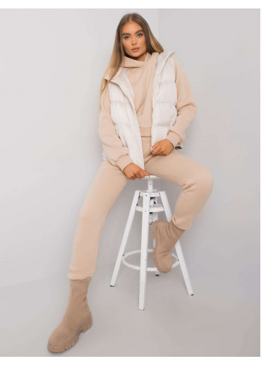 Béžovo hnedá tepláková súprava s vestou