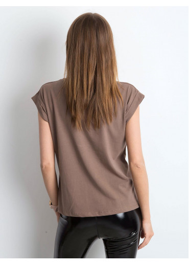 Béžovo hnedé basic tričko