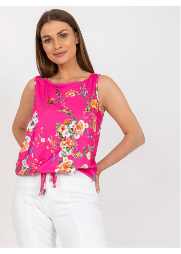 Tmavopúdrovo ružový kvetovaný top