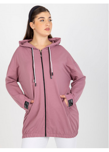 Tmavopúdrovo ružová mikina s kapucňou