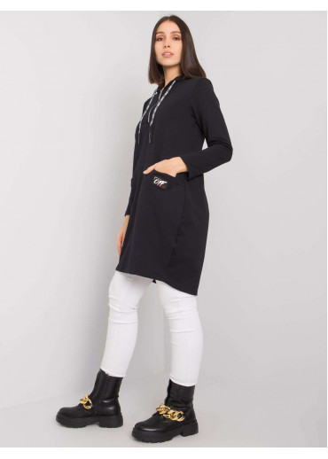 Čierna tunika s kapucňou