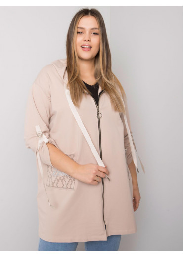 Béžovo hnedá mikina s kapucňou