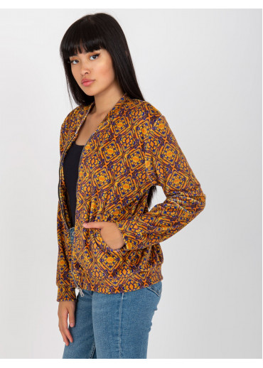 Karamelovo hnedá vzorovaná mikina