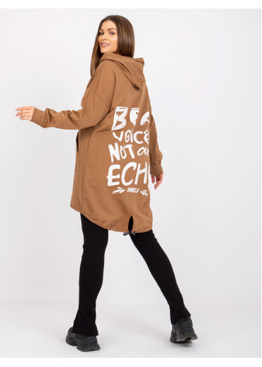 Hnedá predĺžená mikina