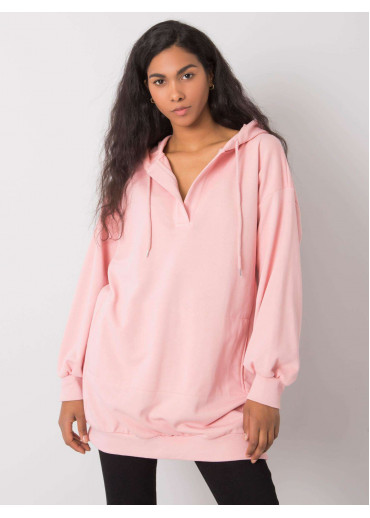 Ružová predĺžená mikina