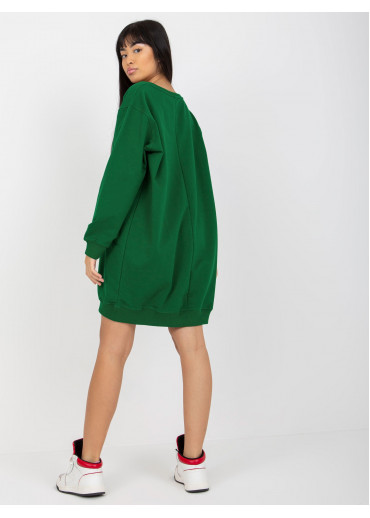 Tmavozelená predĺžená mikina