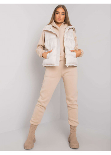 Béžovo hnedá tepláková súprava s vestou